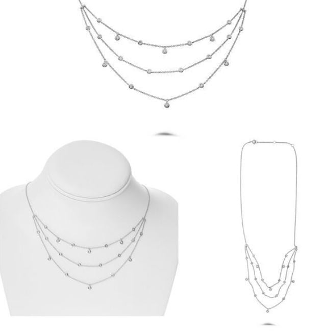 14W  3-Strand Diamond BTY Necklace