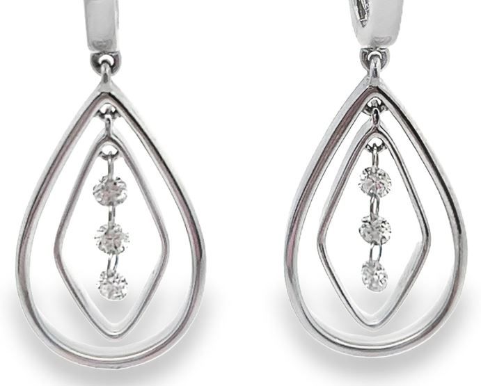 14W Dangle Diamond Marquise Shape Chandelier Earring