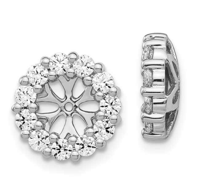 14W Shared Prong Round Diamond Earring Jackets