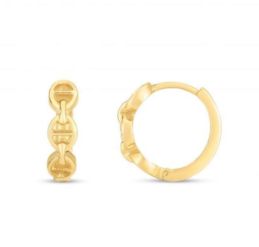 14Y 12mm Mariner Huggie Hoop Earrings with Snap Clasp