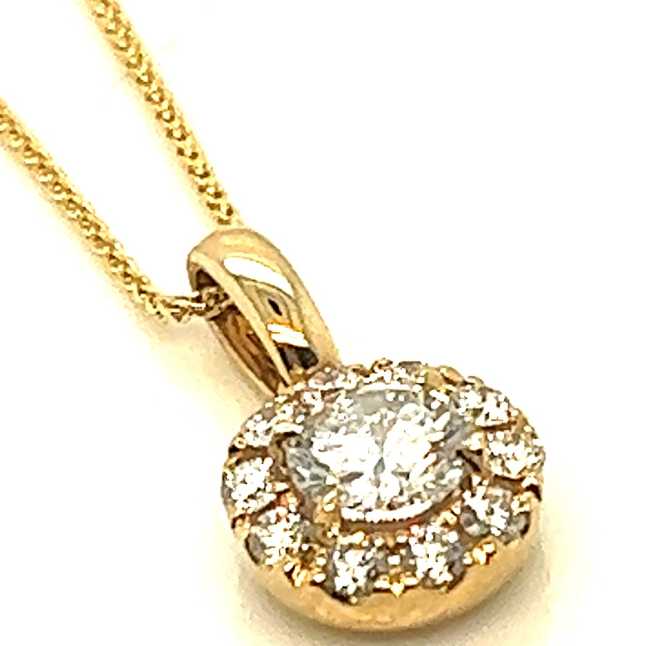 14Y Lab Grown Diamond with .25ct Natural Diamond Pendant