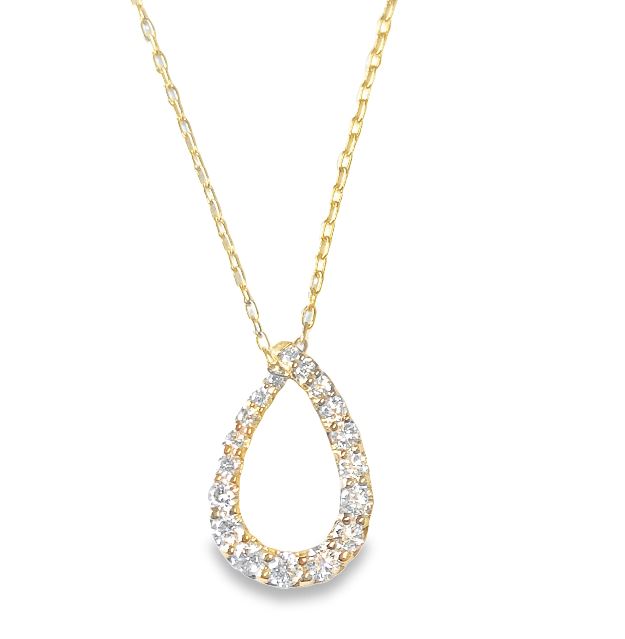 A&P Afarin Co Inc- 18Y Open Pear Diamond Pendant with 16"-18" open Cable Chain