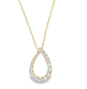 A&P Afarin Co Inc- 18Y Open Pear Diamond Pendant with 16"-18" open Cable Chain