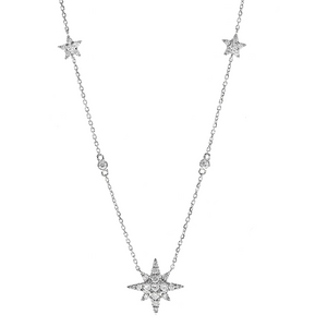 14W Diamond Starburst Pendant with Bezel & Star Diamond Station
