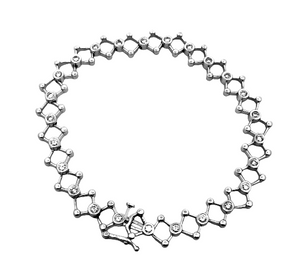 14W Round Bezel Set Diamond Open X Bracelet