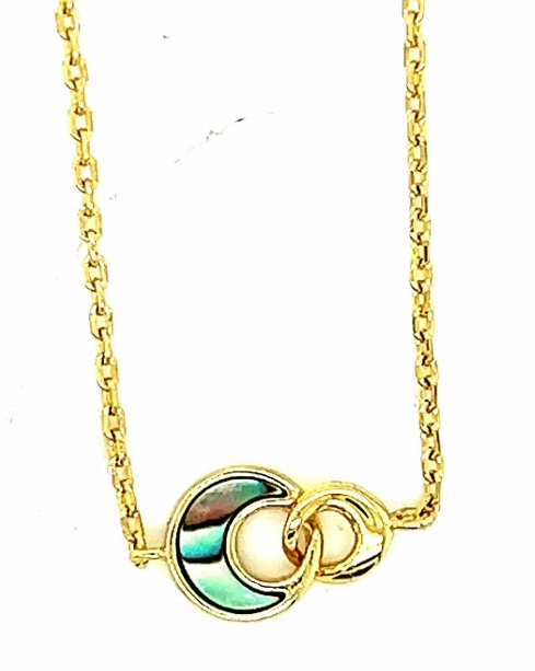 Tidal Abalone Crescent Link Necklace