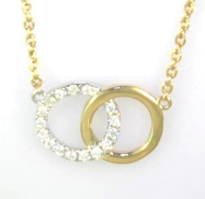 A&P Afrain Co Inc. - 18Y Intertwined Pave Diamond and Plain Circle Necklace