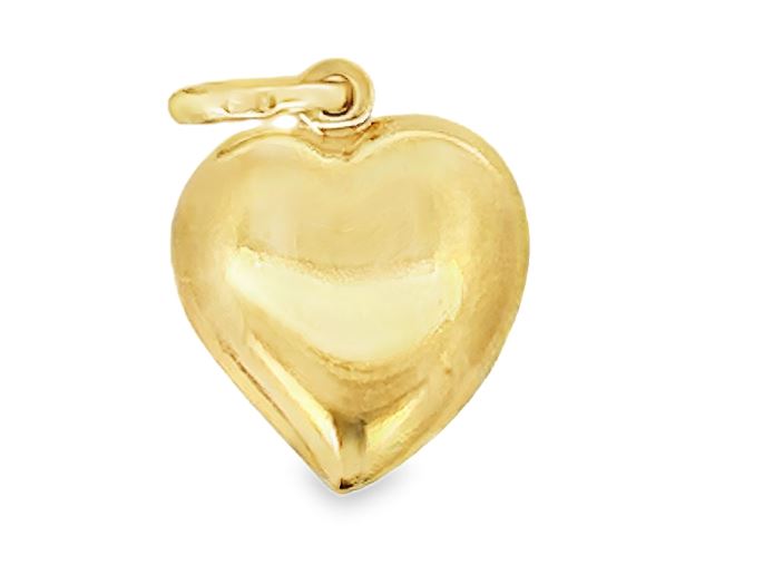 14Y Puffed Heart Shaped Pendant