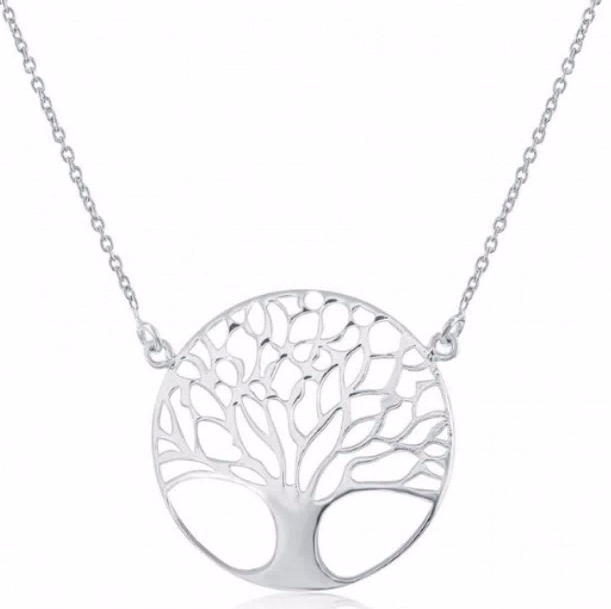 Sterling Silver "Tree of Life" Circle Necklace