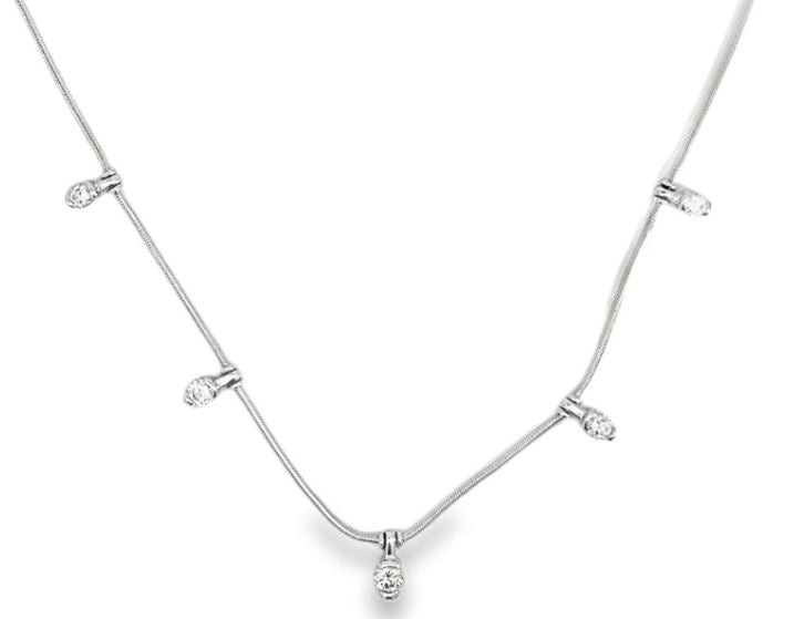 18W 5 RBC Station Snake Chain 16" Necklace