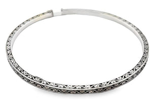 Sterling Silver Engraved Bangle Bracelet