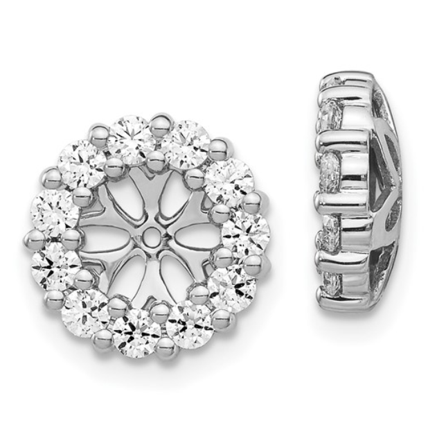 14W Shared Prong Round Diamond Earring Jackets