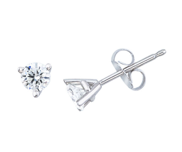 14W Round Diamond Stud Earrings