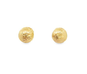 14Y 7.5mm Ball Stud Earrings with Star Etching