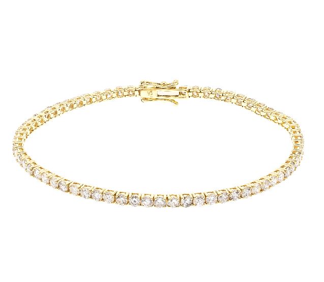 14Y 3.99ctw Round Diamond Line Bracelet 7.5"