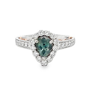 14W/R Alexandrite and Diamond Ring Size 6.5