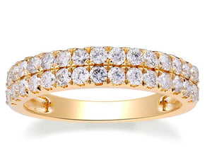 14Y Half Double Row Diamond Band Sz 7
