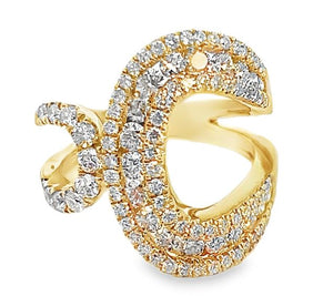 14Y Open Concept Diamond Fashion Ring Size 6.5