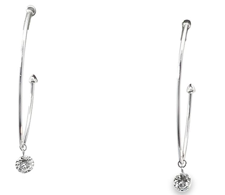 14W Round Drilled Diamond Earrings