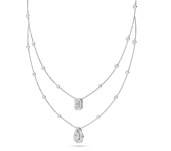14W Double Layered Lab Grown Diamond Necklace