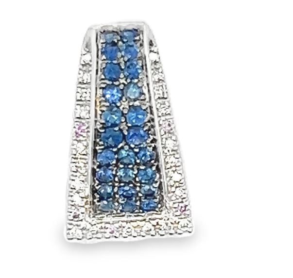 14W Pave' Sapphire and Diamond Slide Pendant