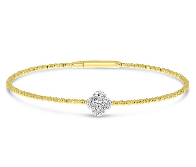 14Y Diamond Quatrefoil Flexible Bracelet