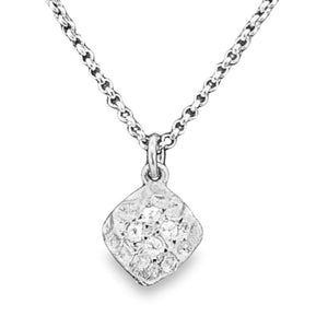 Sterling Silver Necklace with White Sapphire Pendant