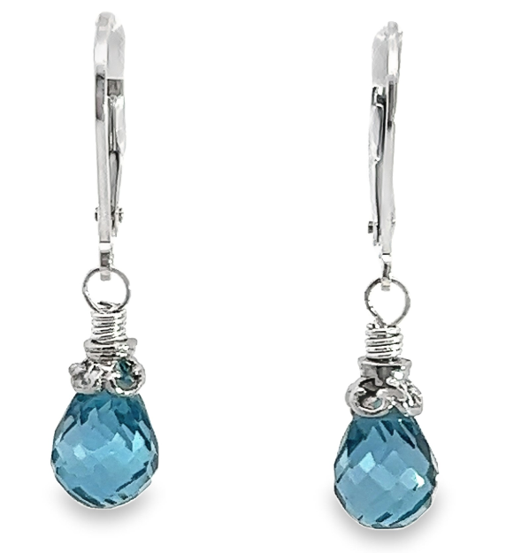 Sterling Silver Brio London Blue Topaz Earrings