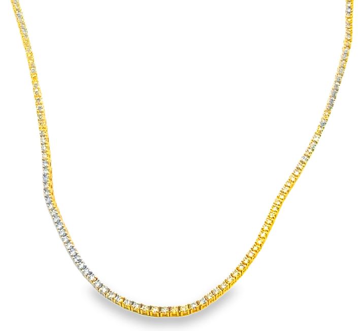 14Y Round Diamond Line Necklace 18"