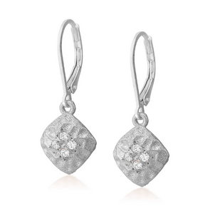 Sterling Silver Earrings with White Sapphire