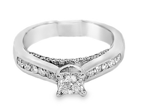 14W Princess Cut Diamond Engagement Ring Size 6.5