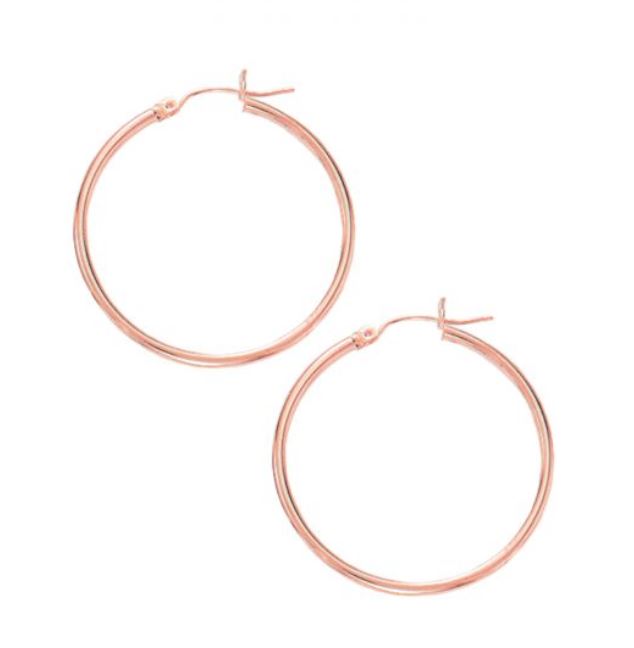 14R Round Tube Hoop Earrings