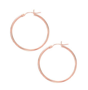 14R Round Tube Hoop Earrings
