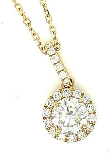 14Y 5.49m Round Diamond Halo Pendant with Diamond Bail&nbsp;