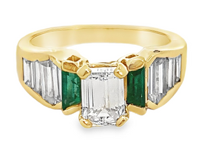 18Y 1.01ct Emerald Cut Diamond I/VS1 in Bag Emerald and Diamond Ring Size 6