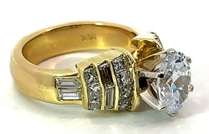 18Y Princess/ Baguette Invisible Set Diamond Semi Mounting ring