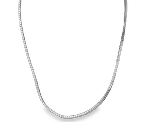 14W Round Diamond Line Necklace 18"