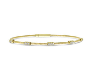14Y Flexible Diamond Bracelet w/5 Stations (3 Diamonds Each)