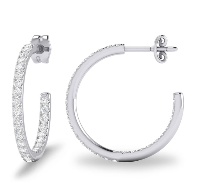 14W Inside/Out Diamond Hoops