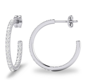14W Inside/Out Diamond Hoops