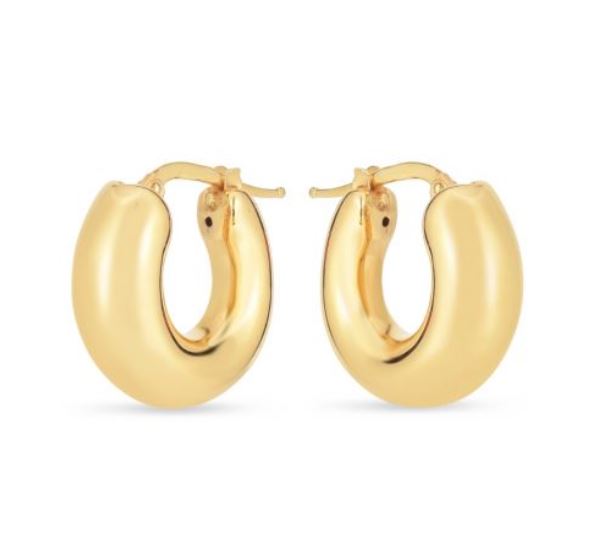 14Y Small Puffy Hoop Earrings