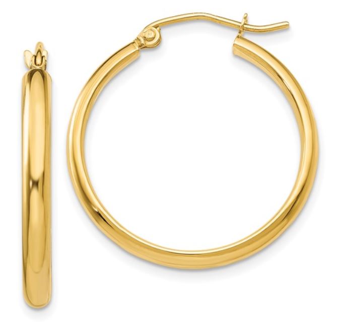 14Y 25mm Hoop Earrings