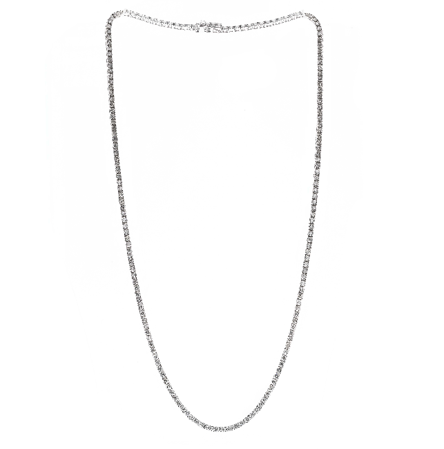 14W Round Diamond Line Necklace 17.5"