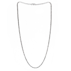 14W Round Diamond Line Necklace 17.5"