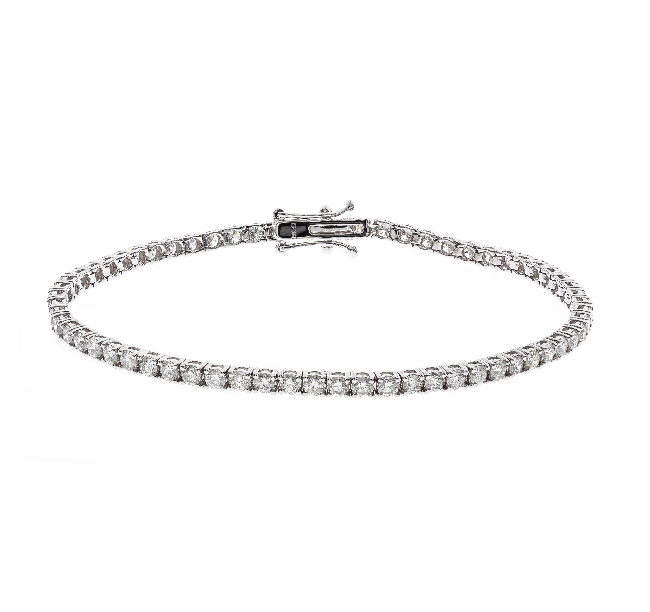 18W Round Diamond Line Bracelet 7"