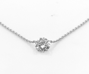 14W Round Brilliant Cut Lab Grown Drilled Diamond Necklace with 18" Cable Chain