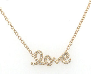 Ayash Gems- 18Y Cursive "Love" 16-18" Necklace