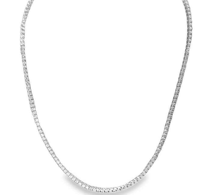 14W Round Diamond Line Necklace 18"