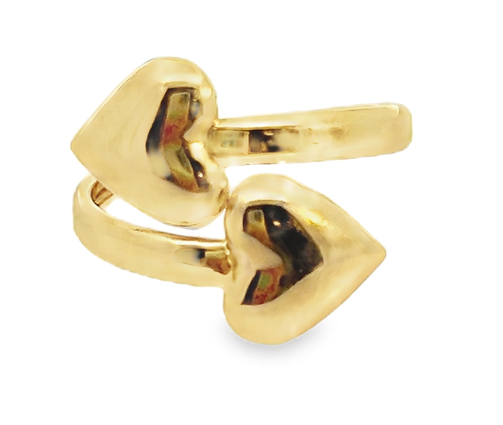 18Y Double Puffed Heart Bypass Flex Ring Size 6