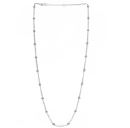 14W Bezel Set Diamond Station Necklace, 18-20"
